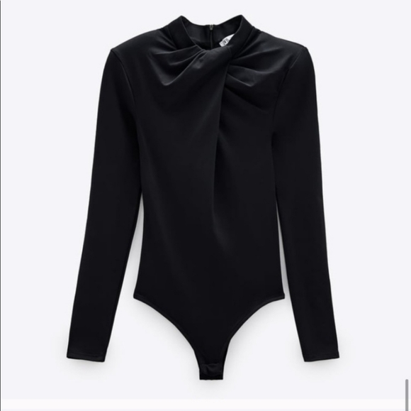 Zara shoulder pad knotted bodysuit - Picture 3 of 7